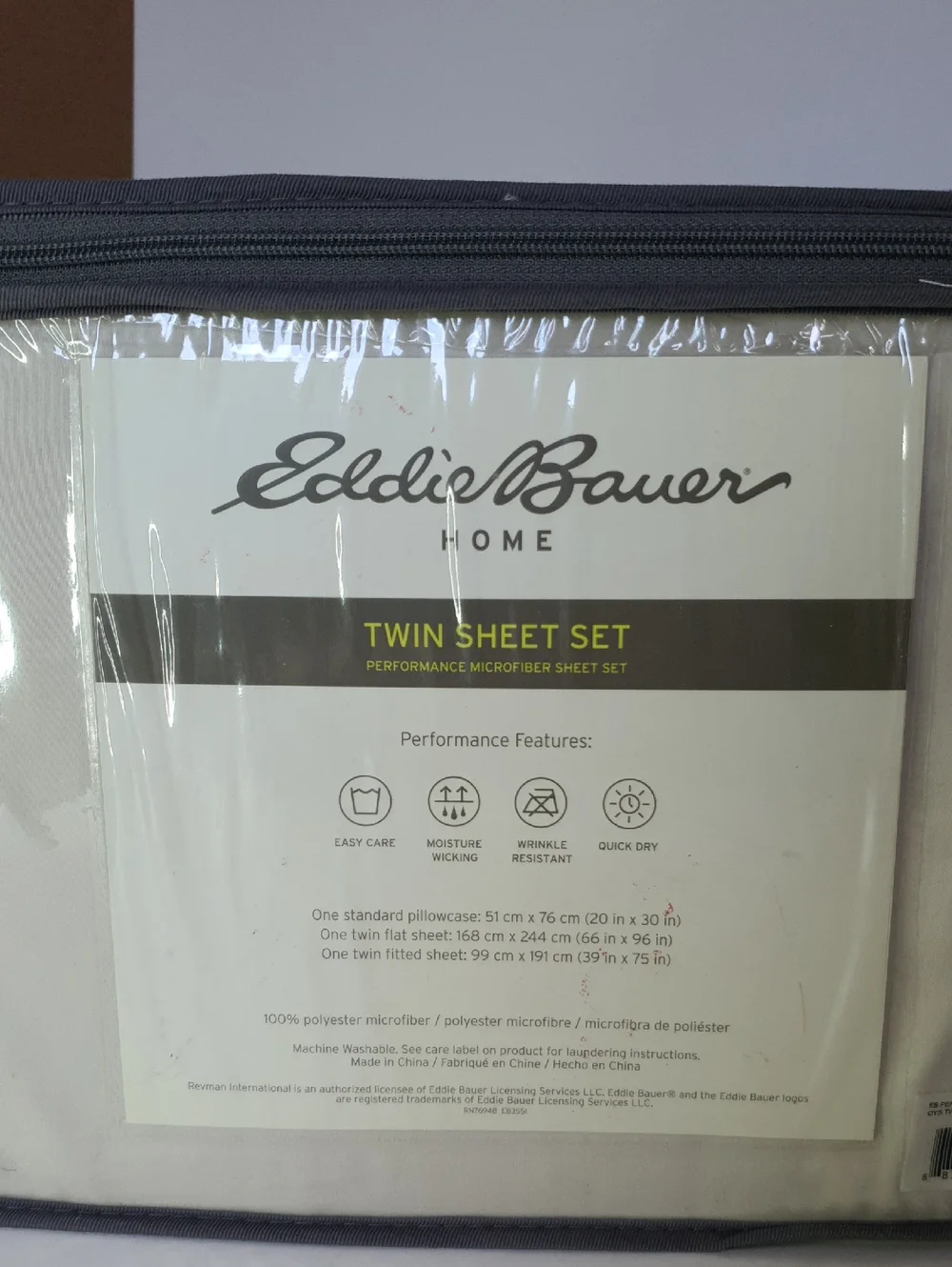 Eddie Bauer Twin Performance Microfiber Twin Sheet Set NWT
